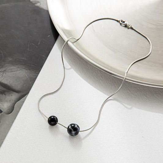 Sweet cool ins niche design black forest clavicle chain personality cold beaded necklace female