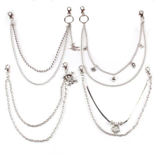 Alternative skull accessories metal pants chain big ghost head dark hip-hop personality trend waist chain