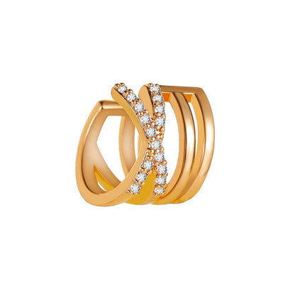 Earrings cold personality cross ear clip simple multi-layer ear bone clip U-shaped earrings without piercing