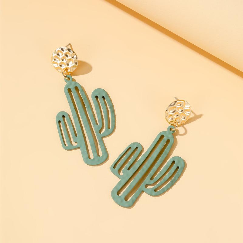 Popular Earrings Temperament Net Red Cute Cactus Earrings Harajuku Personality Exaggerated Cartoon Earrings Female