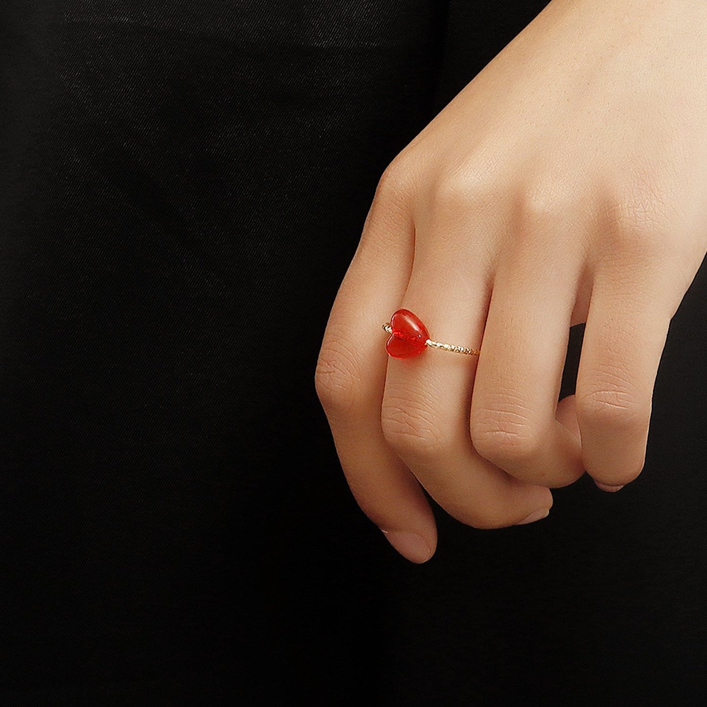 Explosive style ins retro color love circle ring female simple all-match boudoir honey friendship ring