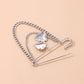 Jewelry creative openable embossed love brooch retro light luxury trend chain pin accessories