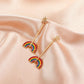 Fashion personality geometric earrings retro temperament metal rainbow earrings ins simple trendy long earrings
