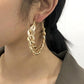 E8942 Exaggerated Creative Earrings Female Personality Punk Big Circle Earrings Thick Chain Earrings
