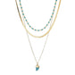 Fashion Retro Bezel Horn Turquoise Necklace Crystal Clavicle Chain Necklace Ladies Accessories