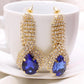 Fashionable atmosphere diamond-studded drop-shaped crystal gemstone earrings earrings accessories