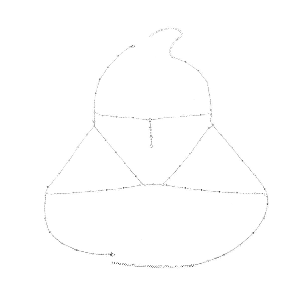 Sexy Exaggerated Beach Body Dress Chain Diamond Necklace Necklace Flash Diamond Pendant Tassel Necklace Chest Chain