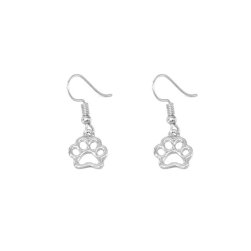 Explosive first jewelry hollow dog print earrings dog paw footprint earrings cute animal feet