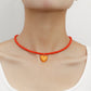 Jewelry Bohemian pure color rice beads color love pendant necklace female beaded necklace niche