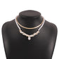 N9995 Simple Double Layer Necklace Female Imitation Pearl Stone Temperament Lady Necklace French Cold Necklace