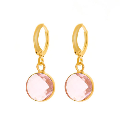 ins color transparent crystal earrings fashion light luxury French mini water drop earring temperament simple earrings