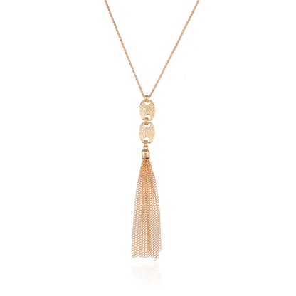 Jewelry Pig Nose Long Tassel Pendant Necklace Female Fashion Simple Chain Necklace Sweater Chain