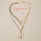 Jewelry special-shaped pearl Baroque pearl retro female image multi-layer OT buckle two-piece necklace