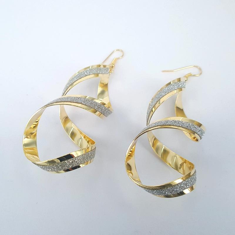 Hypoallergenic Ear Jewelry Rock Night Exaggerated Frosted Spiral Earrings Fashion Earrings Earrings