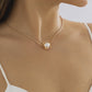 Jewelry Simple Versatile Imitation Pearl Pendant Necklace Retro Geometric Metal Chain Clavicle Necklace