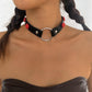 N9623 Jewelry Simple Leather Metal Buckle Collar Night Personality Flower Necklace Female