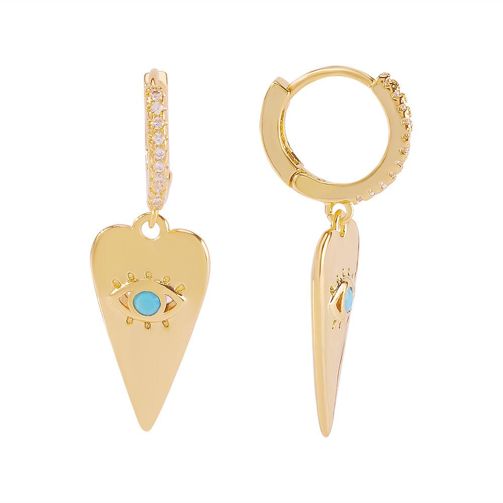 ZE88 Exaggerated Earrings Copper Zircon Devil's Eye Micro-inlaid Temperament Ear Buckle Personality Internet Celebrity Earrings