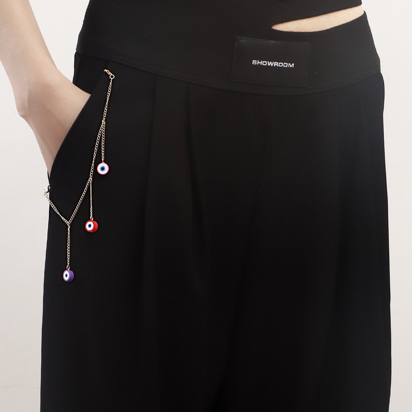 Jewelry Color Devil's Eye Tassel Pendant Pants Pocket Chain Clothes Women's Ins Eye Pants Pocket Accessories