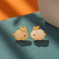 New Chinese style national jade rabbit earrings women's fashion personality temperament natal year zodiac rabbit earrings national tide earrings