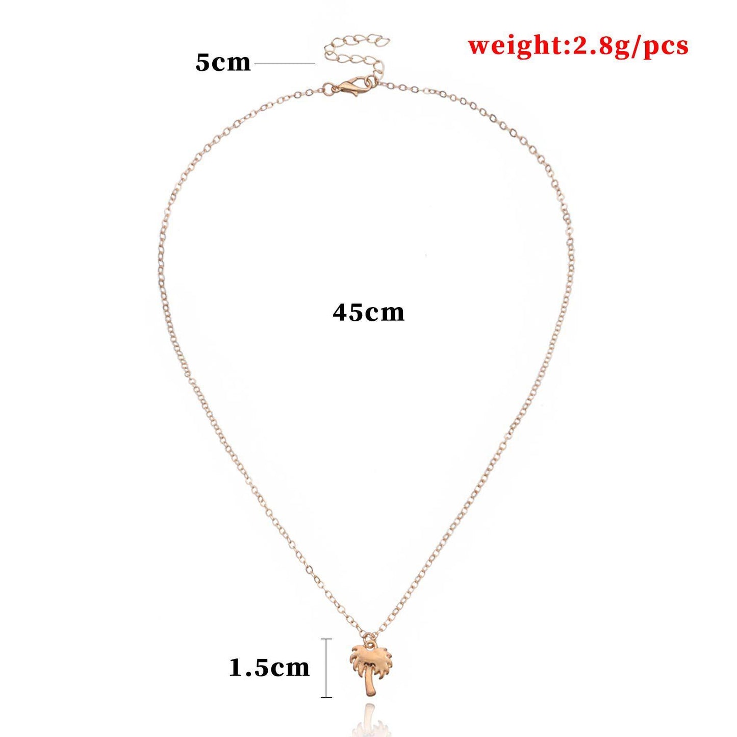 Jewelry Fashion Simple Metal Palm Tree Necklace Personality Charm Geometric Island Coconut Tree Necklace