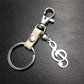 Titanium steel note cowhide key chain pendant luggage logo tag music accessories lover gift