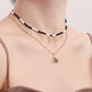 Jewelry bohemian mix and match color rice bead crescent moon devil's eye pendant necklace female
