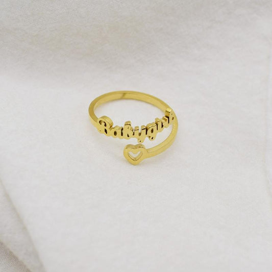 Retro letter Babygirl ring female personality simple love ring