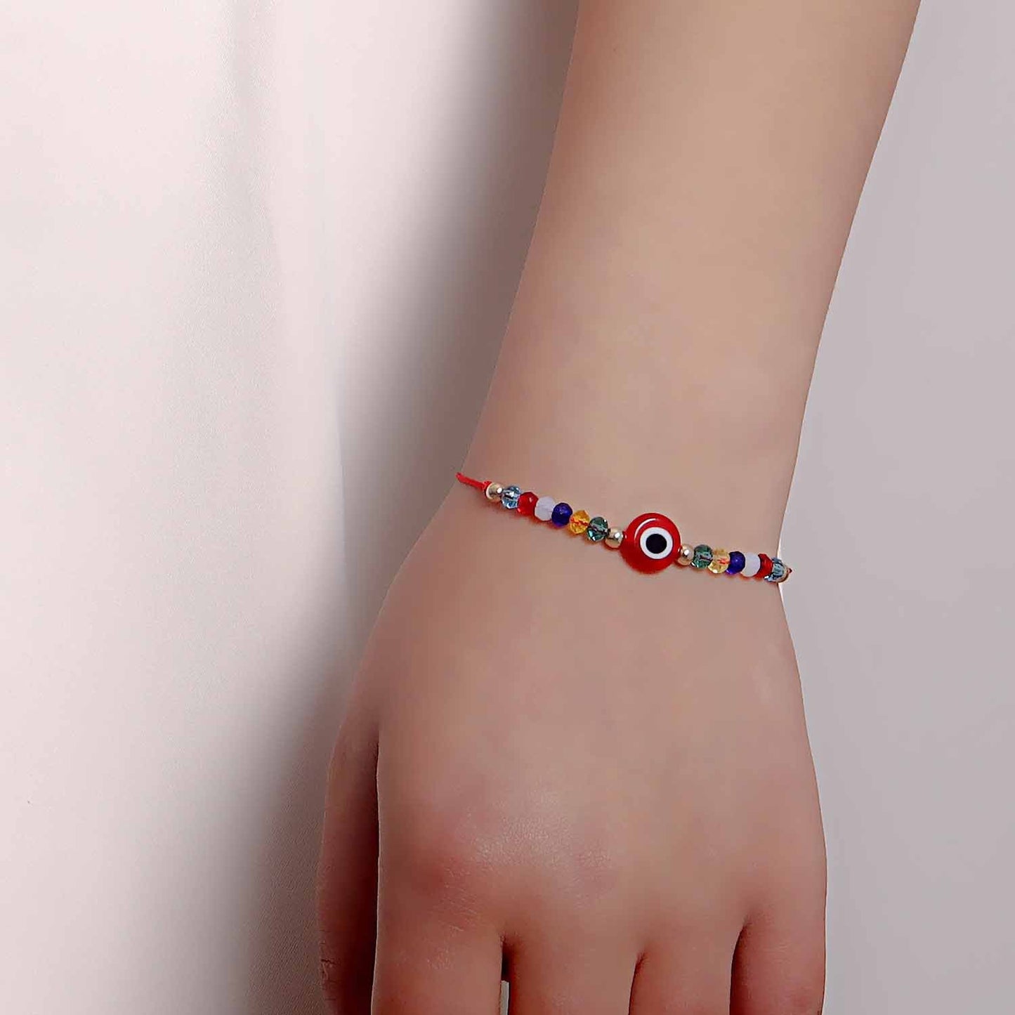 Jewelry punk woven multicolored crystal devil's eye hand rope female geometric eyes all-match bracelet