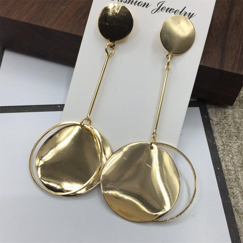 Fashion shiny twisted piece ring long rod earrings birthday party night performance earrings stall