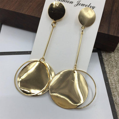 Fashion shiny twisted piece ring long rod earrings birthday party night performance earrings stall