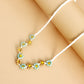 Jewelry Bohemian Daisy Contrast Color Beaded Necklace Retro Rice Bead Flower Clavicle Necklace Female