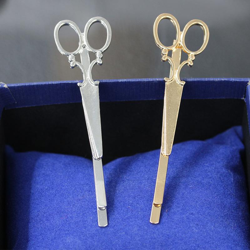 Fashion retro creative scissors hairpin headdress word clip 2 yuan net binary jewelry