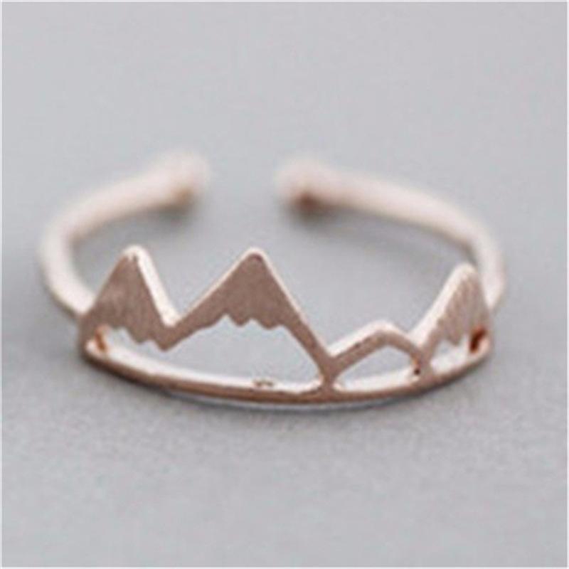 Explosive fashion simple mountain ring adjustable three-color ring