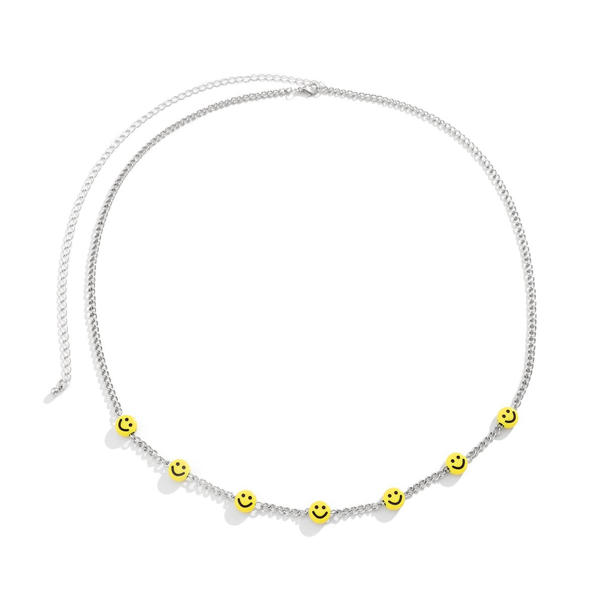Jewelry niche metal chain body chain punk street shot smiling face single layer sweet cool waist chain female
