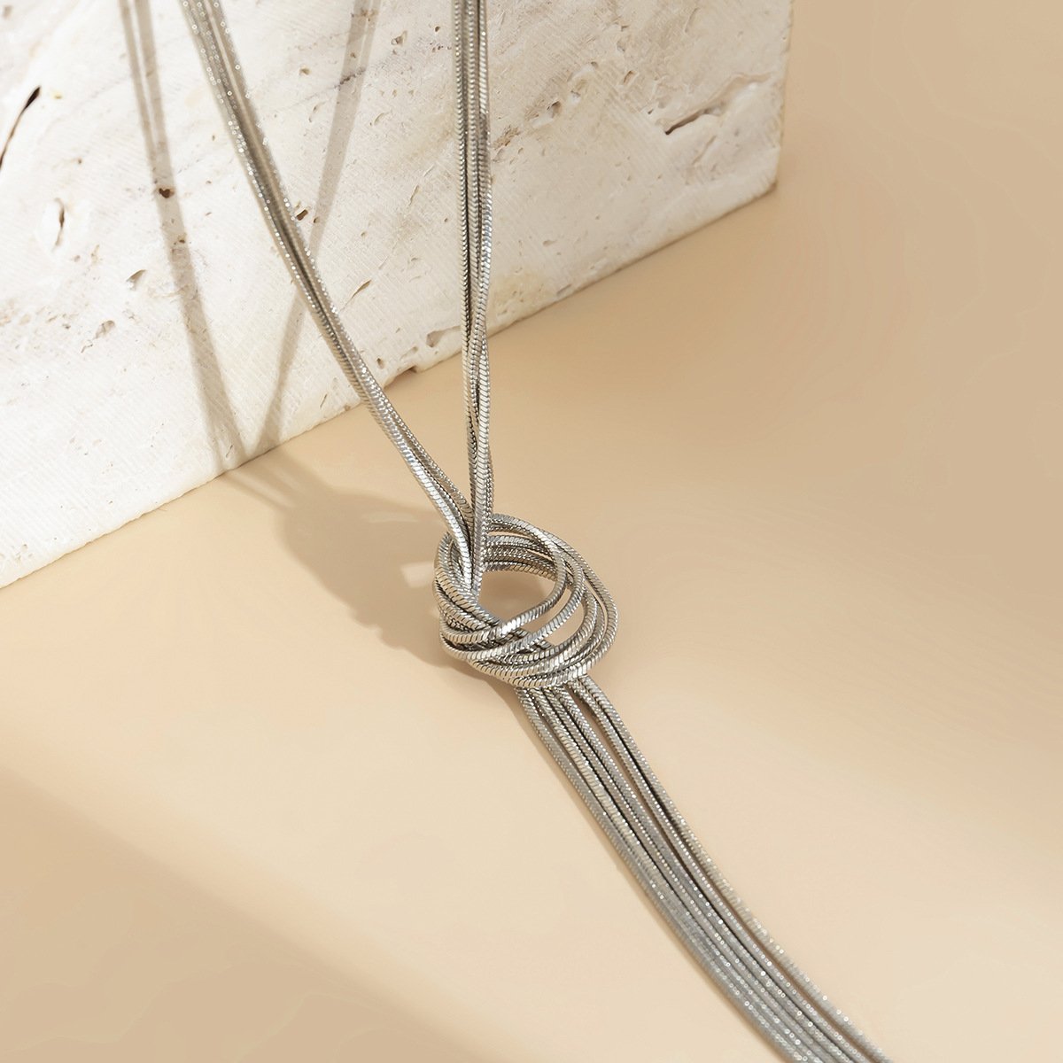 Jewelry personality cold long tassel necklace simple creative metal snake bone chain necklace