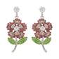 E1778 Exaggerated full diamond temperament flower earrings creative light luxury personality earrings dinner party earrings