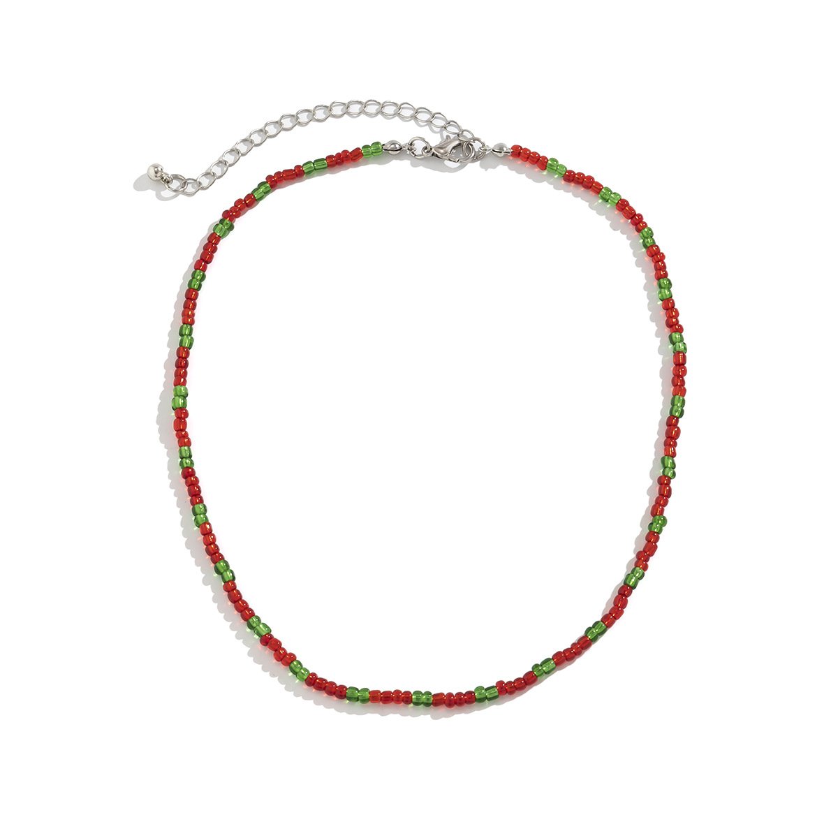Ornament simple contrast color rice bead beaded necklace female fashion creative Christmas necklace choker