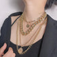 Jewelry Creative Embossed Queen Image Pendant Necklace Vintage Twist Chain Multilayer Necklace