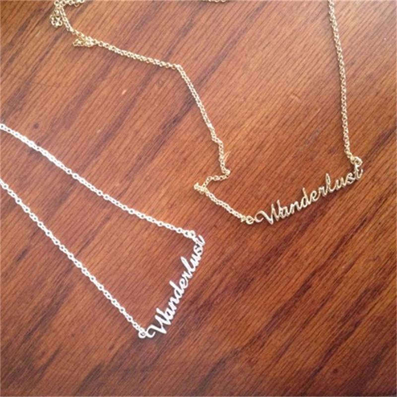 Popular Women's Trinkets Creative Alphabet Rambler Outdoor Pendant Necklace Travel Small Gift