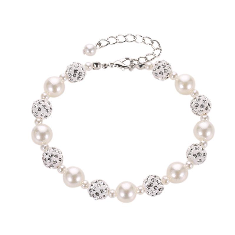 Bracelet simple pearl diamond ball beaded bracelet sweet Shambhala bracelet for women