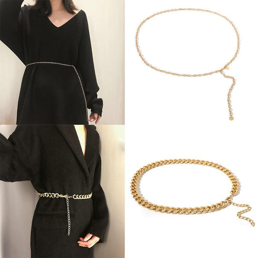 Jewelry Sexy Tassel Sequins Versatile Body Chain Female Simple Single Layer Geometric Chain Waist Chain