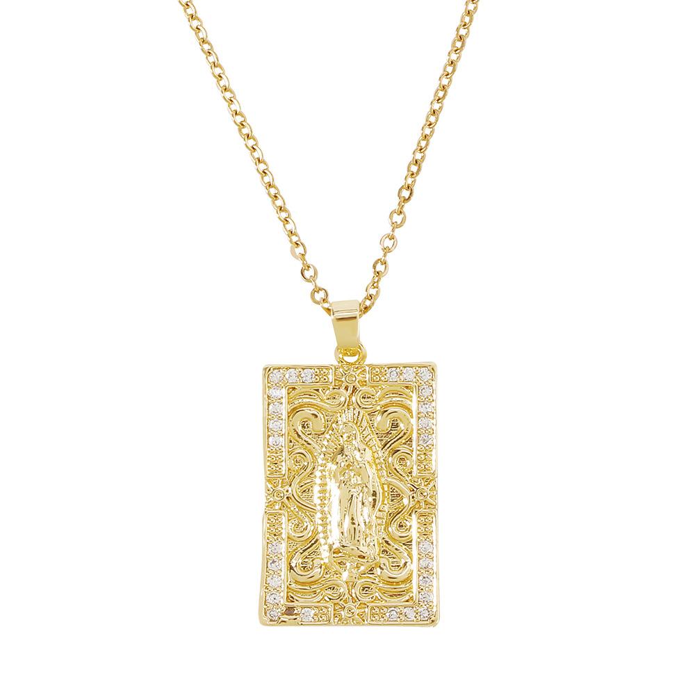 ZN14 Net Red Necklace Creative Zircon Simple Necklace Light Luxury Personality Religious Clavicle Chain Female