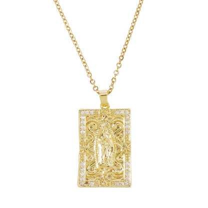 ZN14 Net Red Necklace Creative Zircon Simple Necklace Light Luxury Personality Religious Clavicle Chain Female