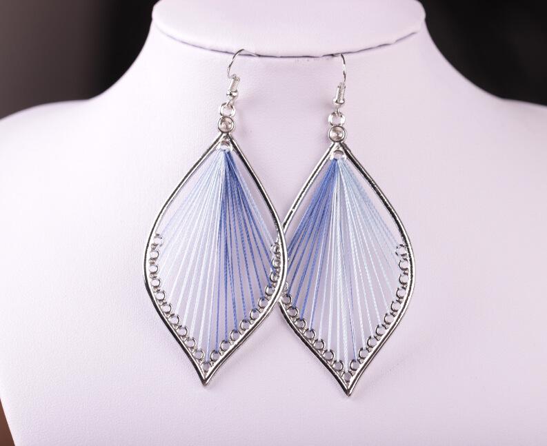 Fashion Exaggerated Earrings Handmade Silk Thread Oval Earrings Famous Jewelry