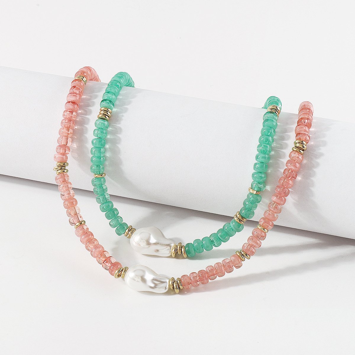 N1784 Bohemia Leisure Vacation Ethnic Necklace Female CCB Beaded Color Fragrance Simple Necklace