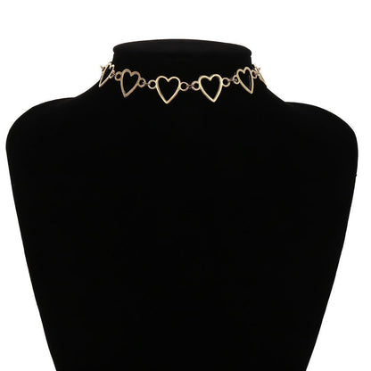 Jewelry Love Necklace Geometric Necklace Women Simple Heart Shaped Hollow Chain Love Necklace Women