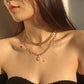 N9765 Simple Necklace Exaggerated Punk Chain Double Layer Necklace Retro Stacked Small Geometric Necklace