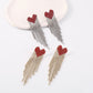 E1392 Exaggerated Long Earrings Rhinestone Claw Chain Tassel Earrings Love Diamond Light Luxury Dinner Earrings