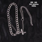 Fashion double thick chain necklace ins retro metal butterfly exaggerated personality chain hip-hop necklace