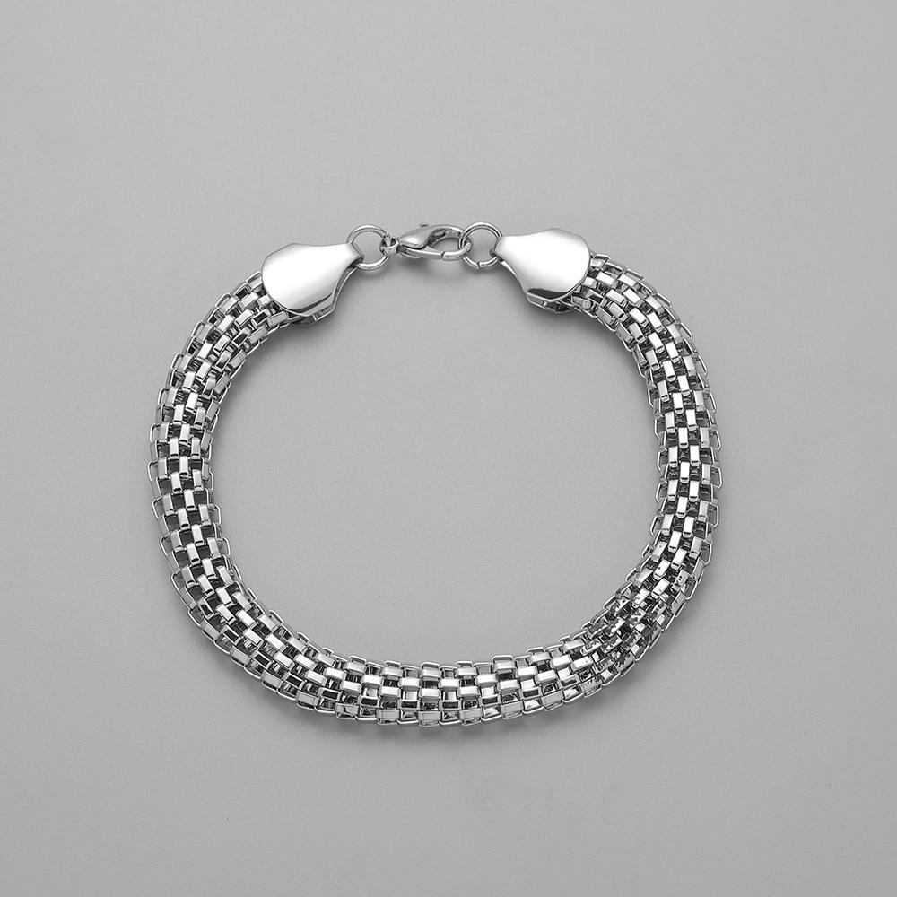 Personalized Fashion Retractable Folding Hollow Flat Mesh Chain Bracelet Men's Simple Hand Jewelry